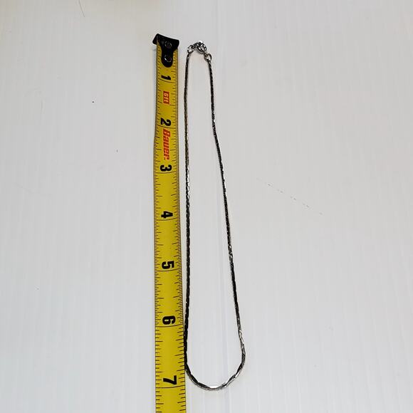 Vintage Napier Silver Tone Box Chain Necklace 14" - Picture 6 of 6